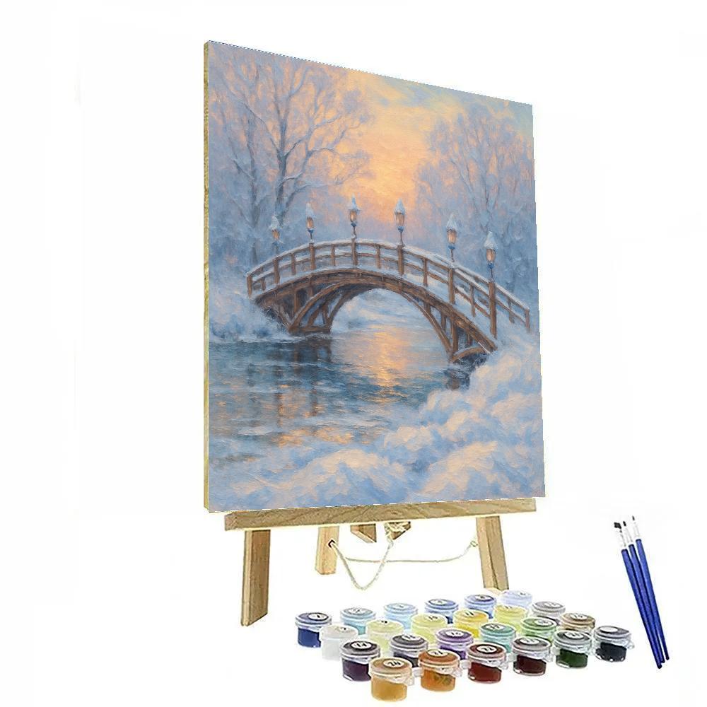 Frozen Lantern Bridge At First Light paint by color