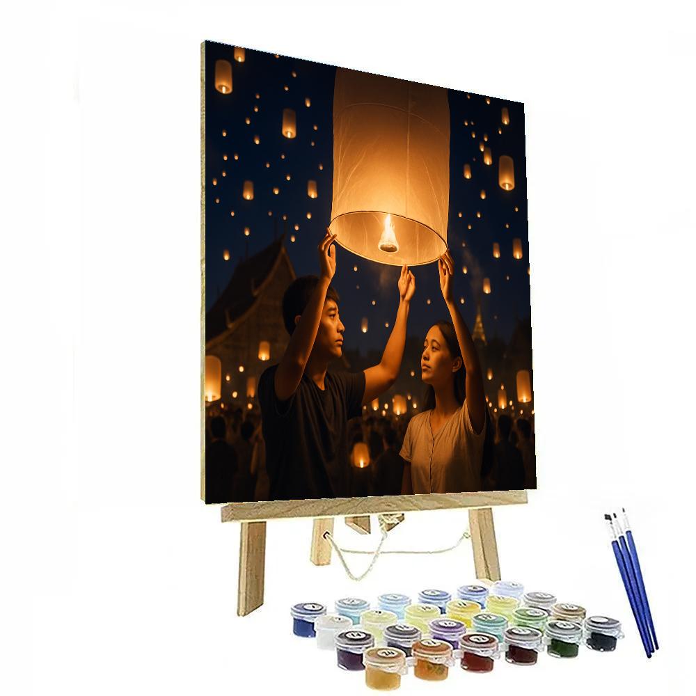 Lantern Release At Yi Peng Festival Chiang Mai paint by numbers