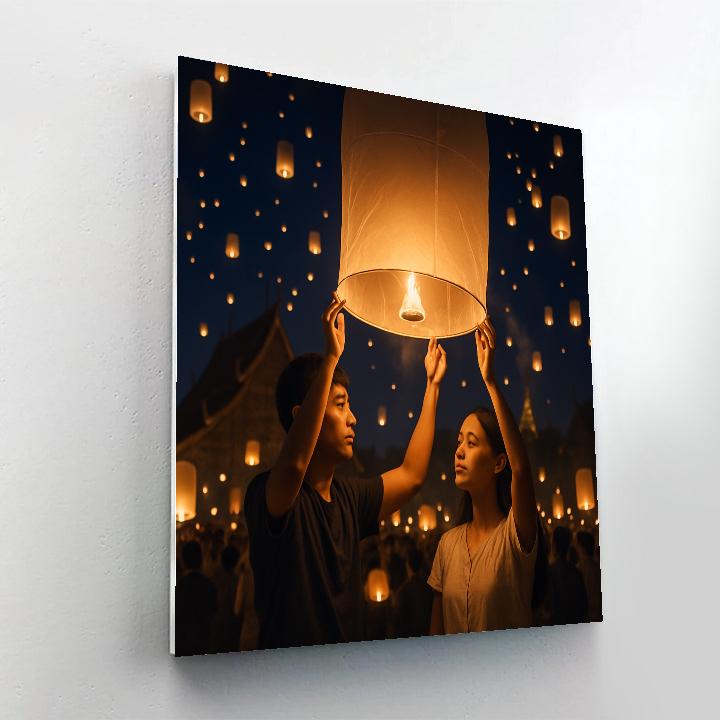 Lantern Release At Yi Peng Festival Chiang Mai paint by numbers