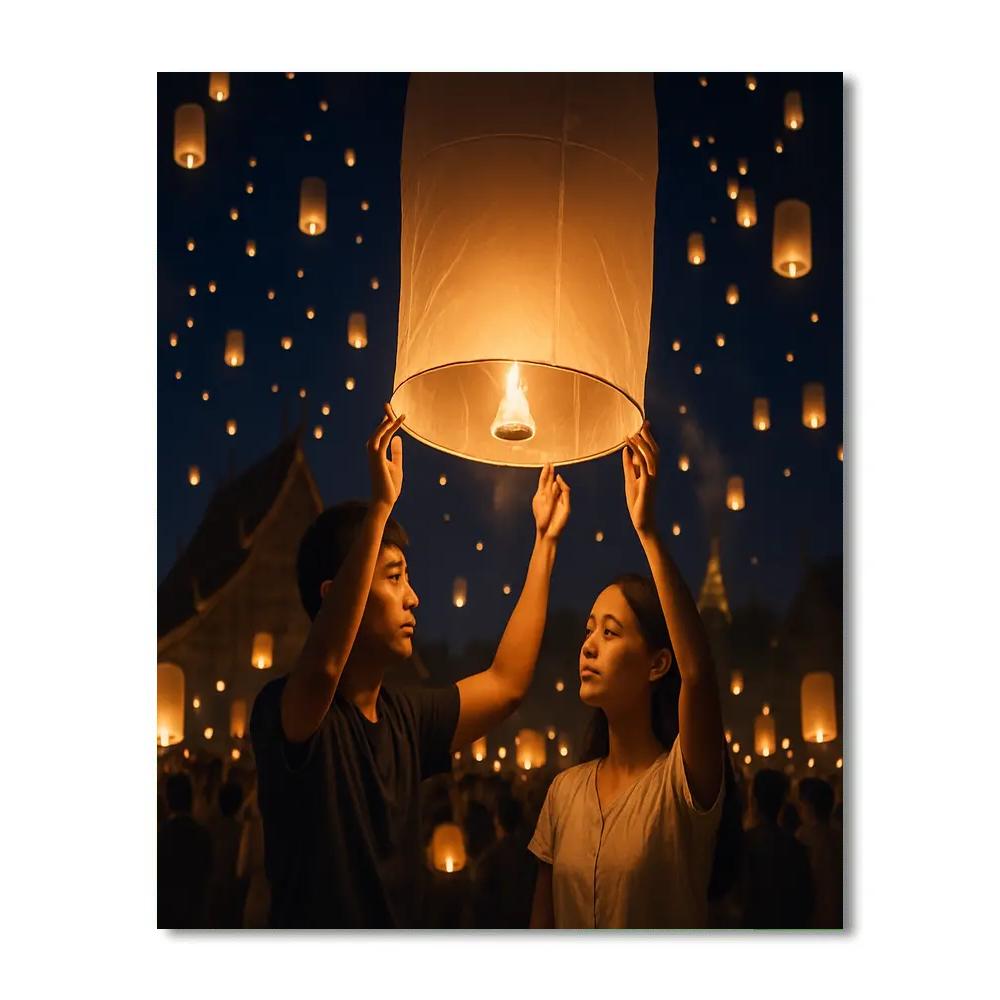 Lantern Release At Yi Peng Festival Chiang Mai paint by numbers