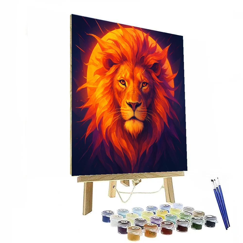 Solar Crown Lion Aura Paint by numbers kits