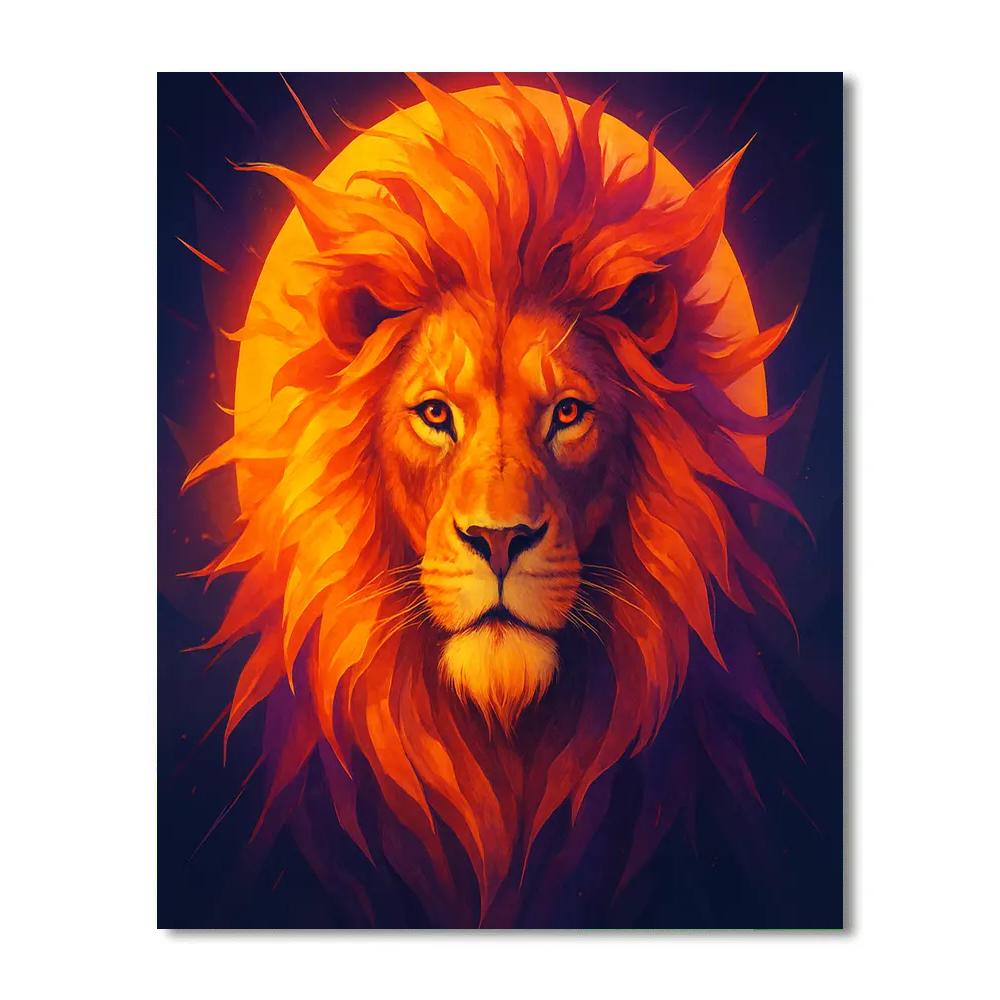 Solar Crown Lion Aura Paint by numbers kits