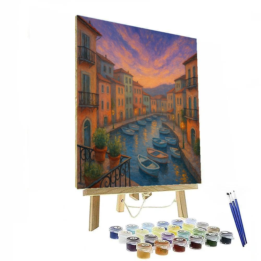 Harbor City Balconies At Nebula Dawn paint by numbers