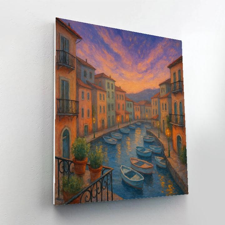 Harbor City Balconies At Nebula Dawn paint by numbers