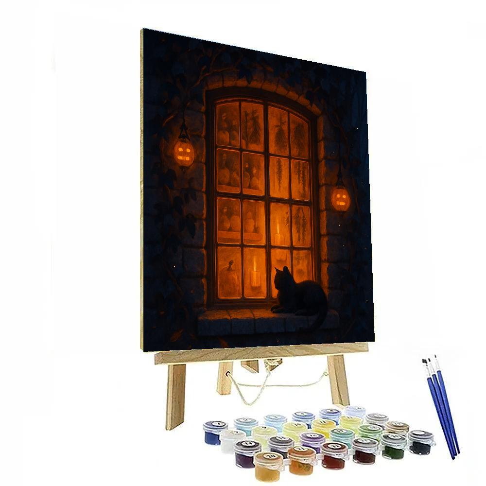Witch Cottage Window Of Autumn Lights Number painting