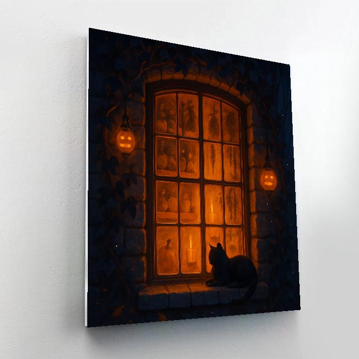 Witch Cottage Window Of Autumn Lights Number painting