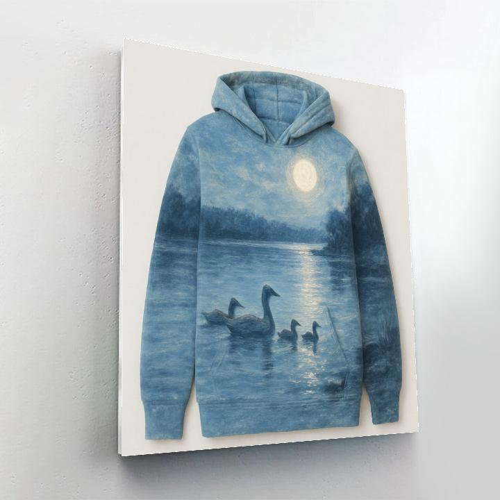 Moonlit Ripples And Silver Geese DIY paint by numbers