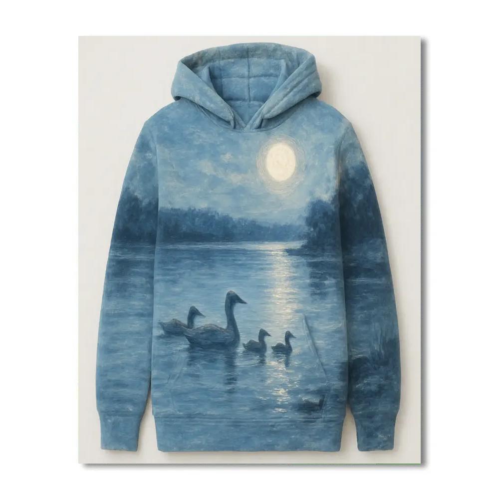 Moonlit Ripples And Silver Geese DIY paint by numbers