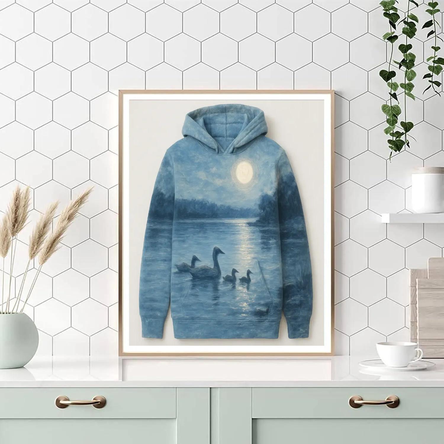 Moonlit Ripples And Silver Geese DIY paint by numbers