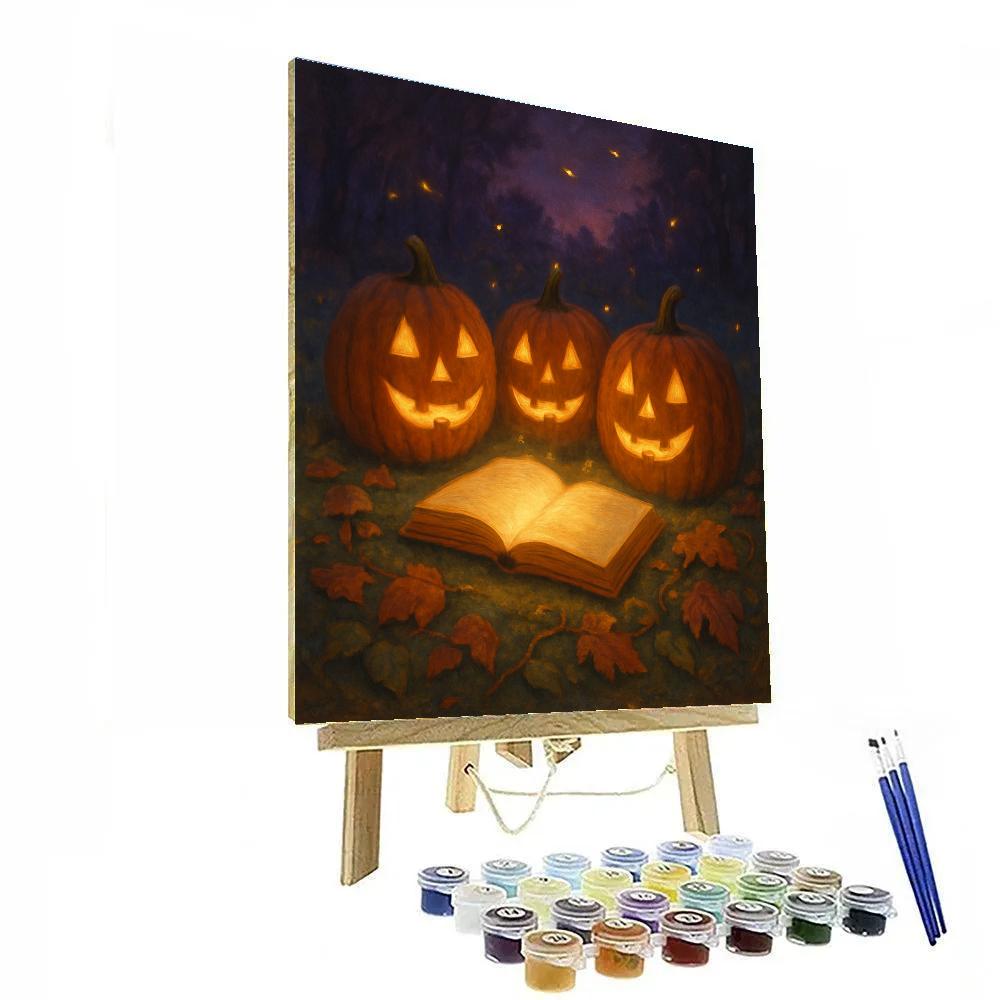 Enchanted Pumpkin Patch Reading Circle paint by number