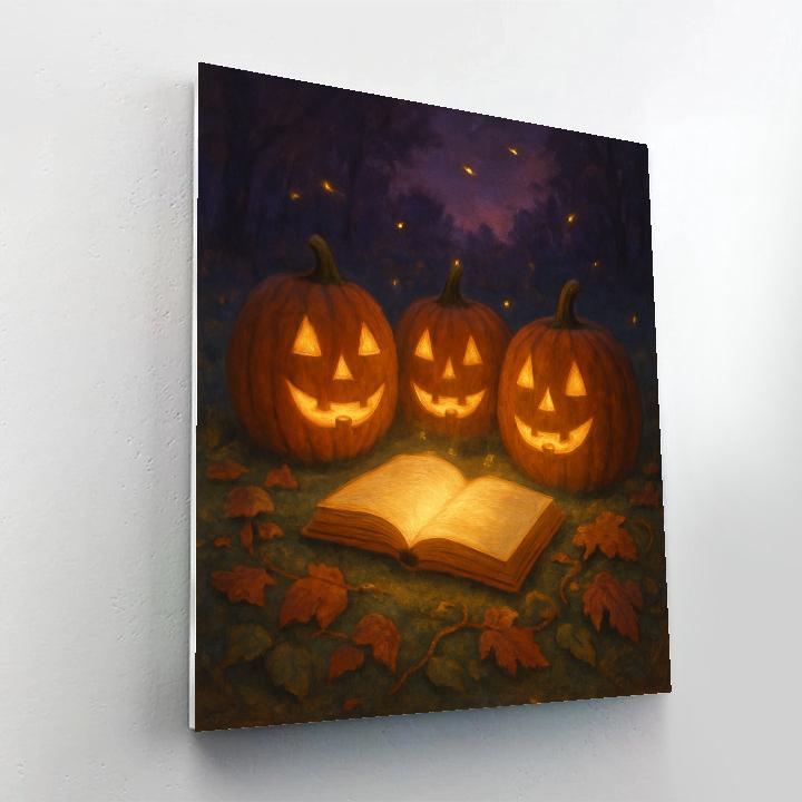 Enchanted Pumpkin Patch Reading Circle paint by number