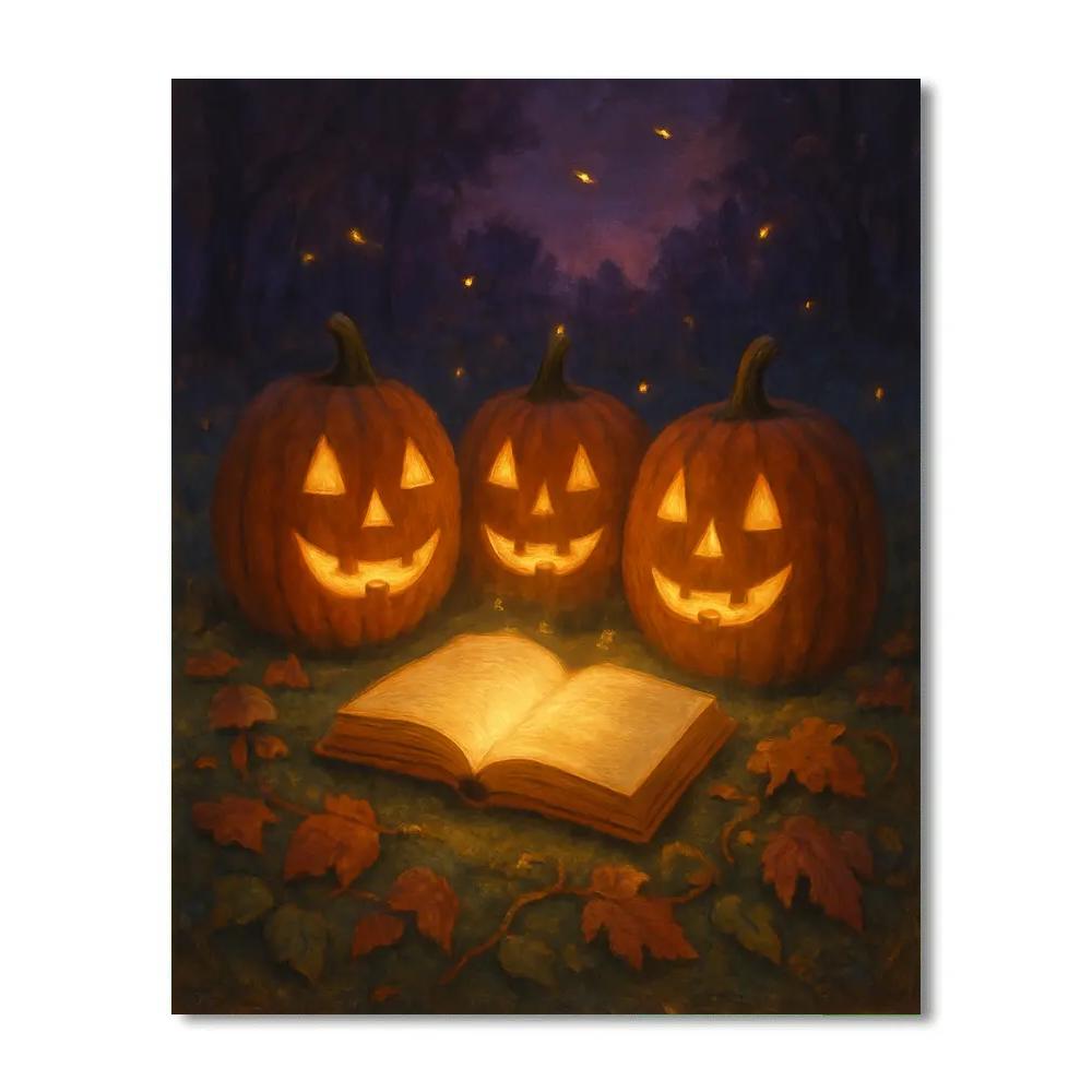Enchanted Pumpkin Patch Reading Circle paint by number
