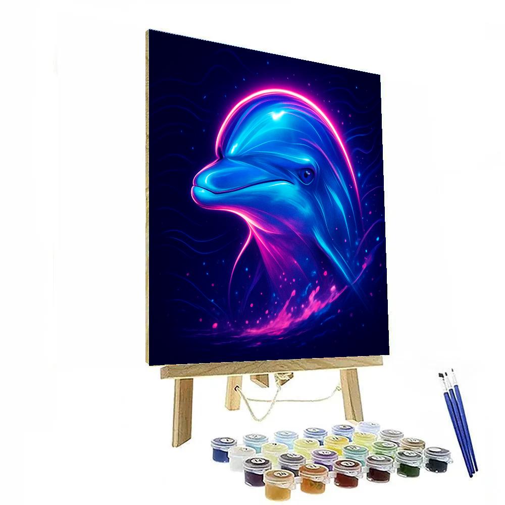 Electric Dolphin Crest paint by number