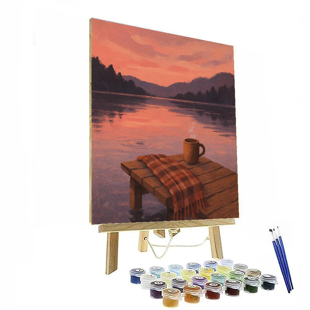 Cozy Dock At Rose Tint Evening Numbered painting kits