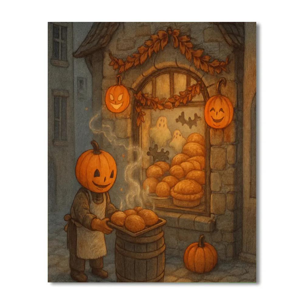 Moonlit Bakery Of Haunted Sweet Treats Painting by numbers kit
