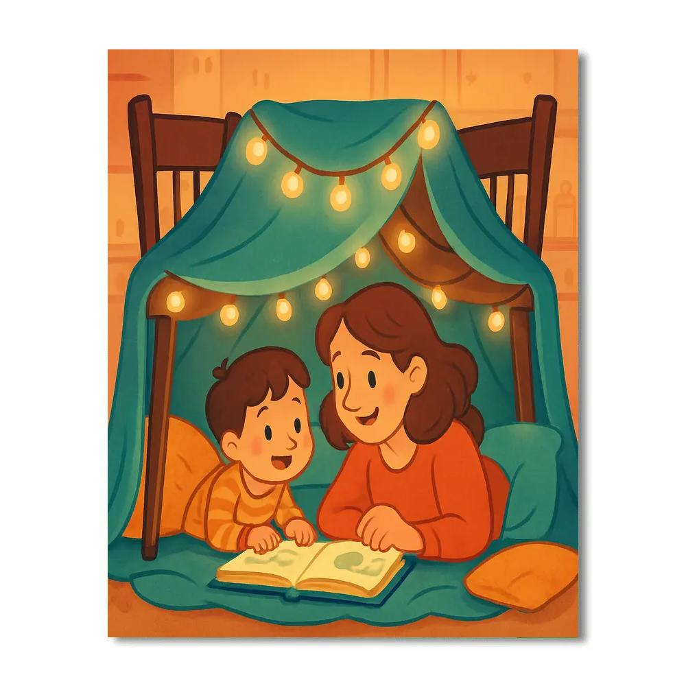 Kitchen Fort Storytime With Mom Painting by numbers kit