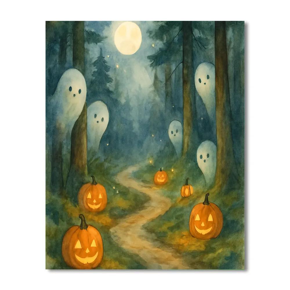 Forest Lantern Path Of Gentle Spirits Numbered painting kits