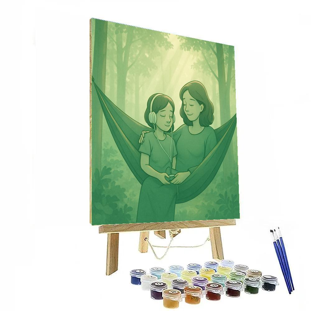 Secluded Forest Hammock With Mom paint by color