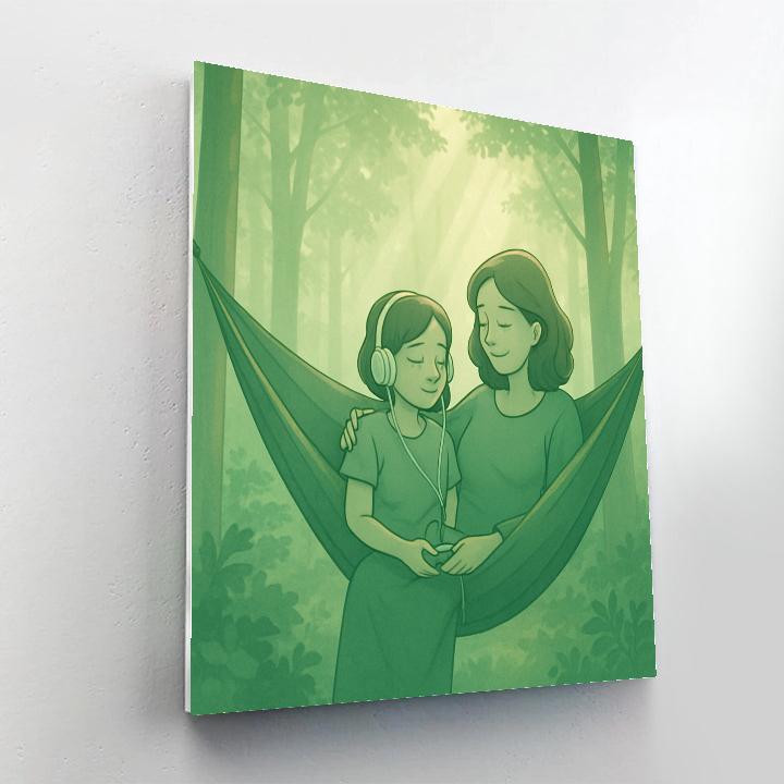 Secluded Forest Hammock With Mom paint by color