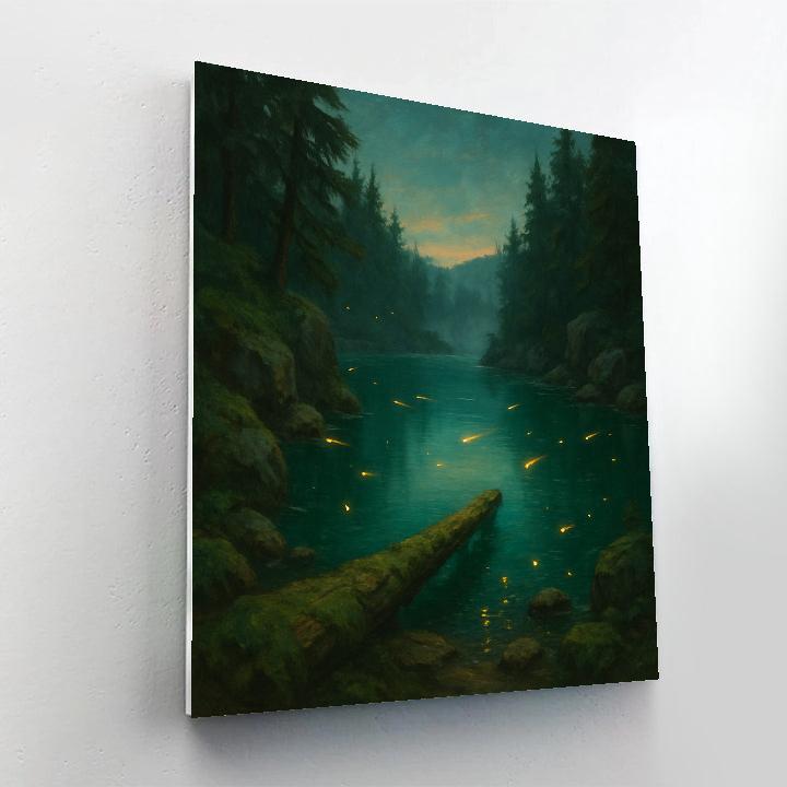 Emerald Cove With Firefly Trails paint by color