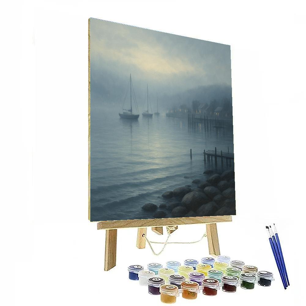 Harbor Lights On Misty Bay Numbered painting kits