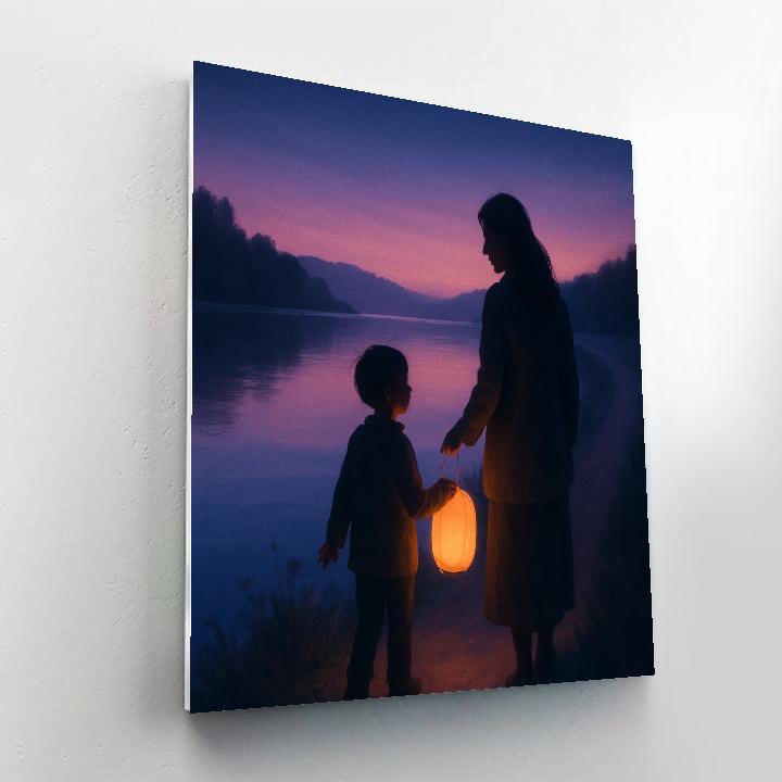 Mothers Day Lantern Walk Around The Lake Numbered painting kits