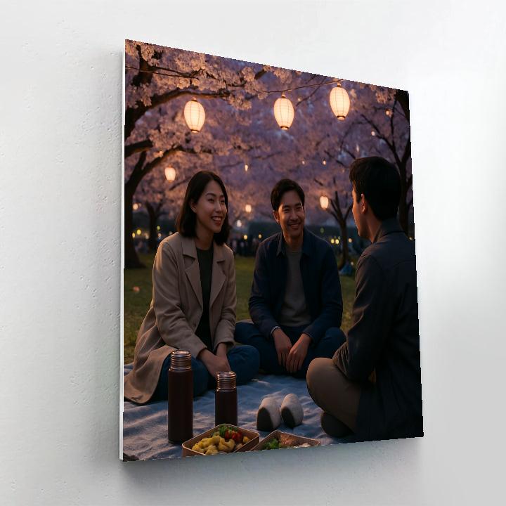 Hanami Cherry Blossom Picnic In Tokyo Park Paint by numbers kits
