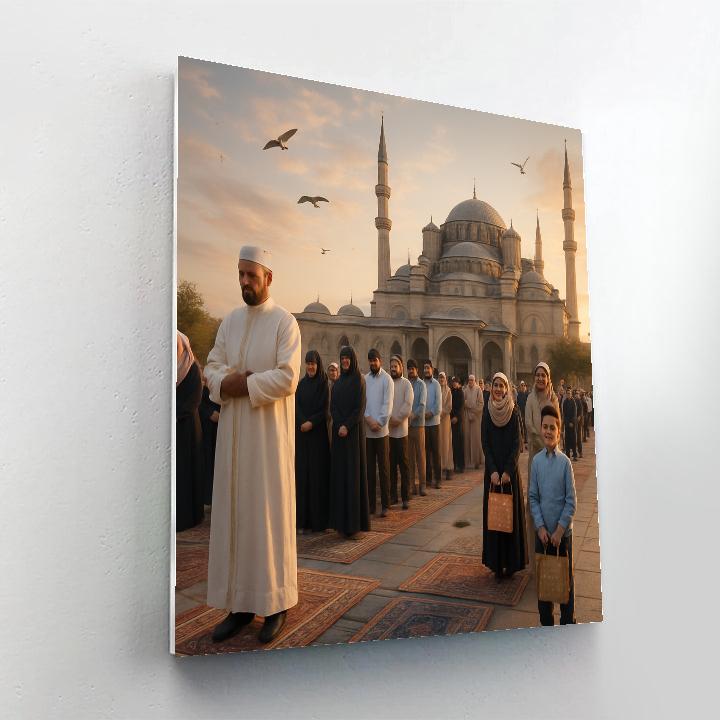 Eid Al Fitr Morning Prayer In Istanbul Square Paint by numbers art