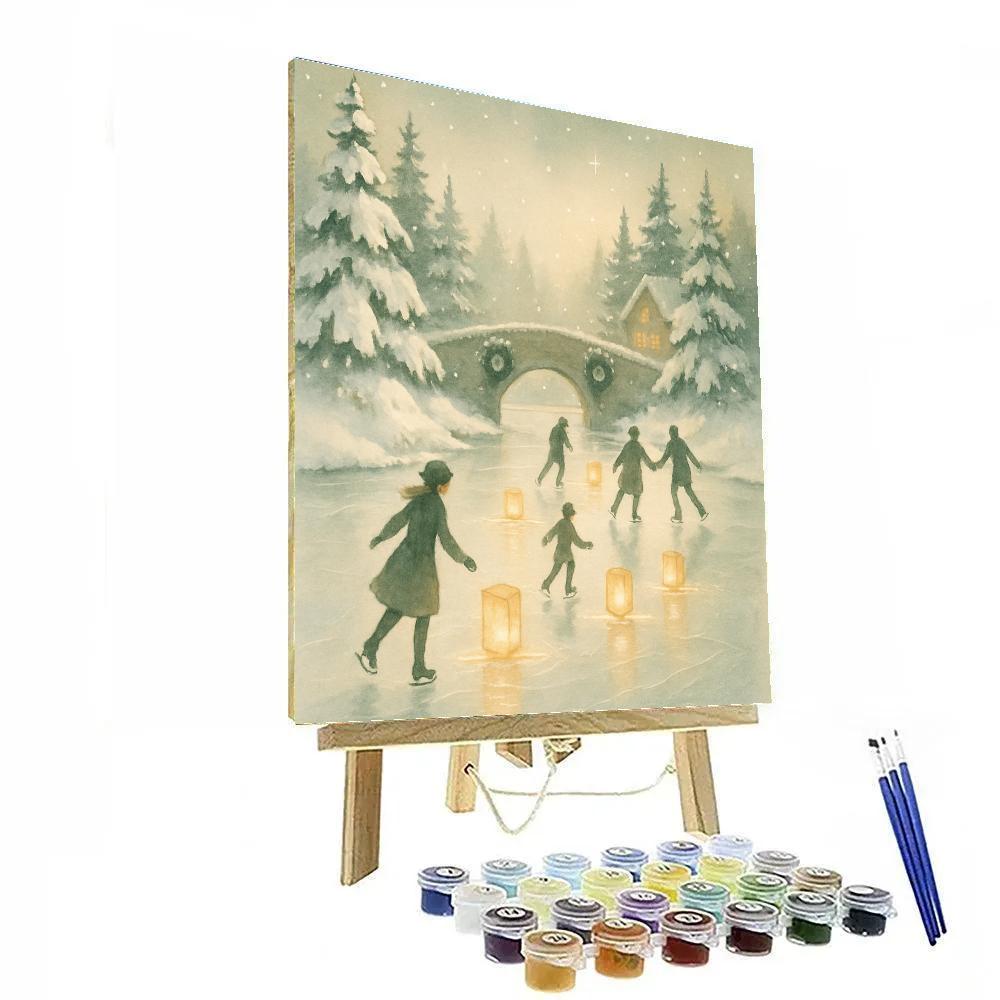 Lanterns On The Frozen River painting number kit