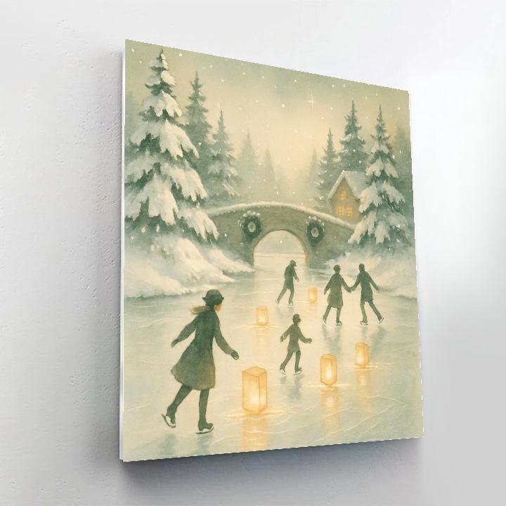 Lanterns On The Frozen River painting number kit