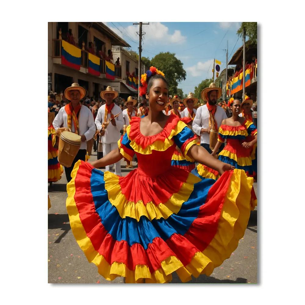 Carnaval De Barranquilla Street Cumbia Numbered painting kits
