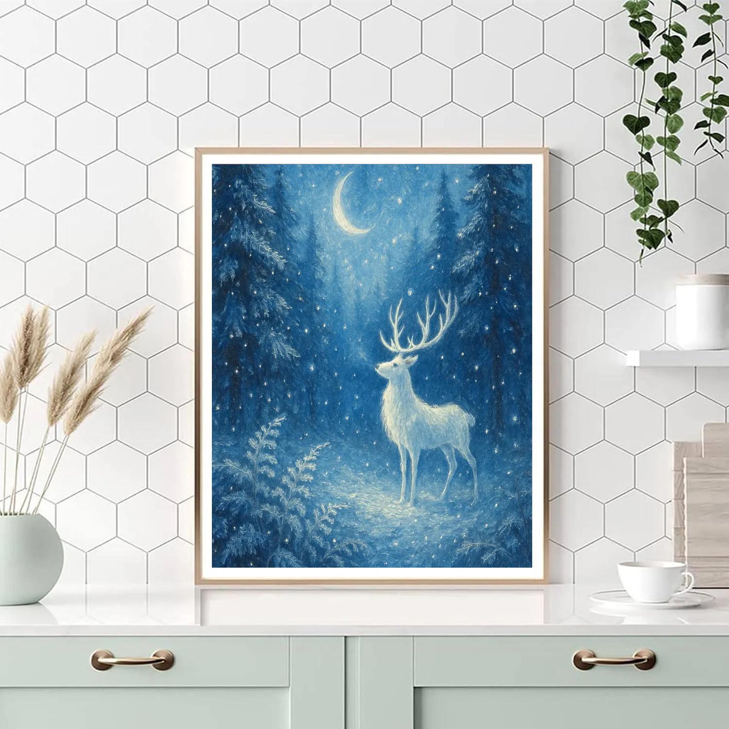 Reindeer Moon Whisper painting number kit