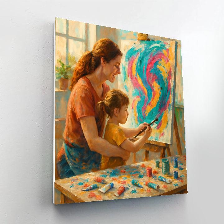Art Studio Canvas Collaboration With Mom Paint by numbers art