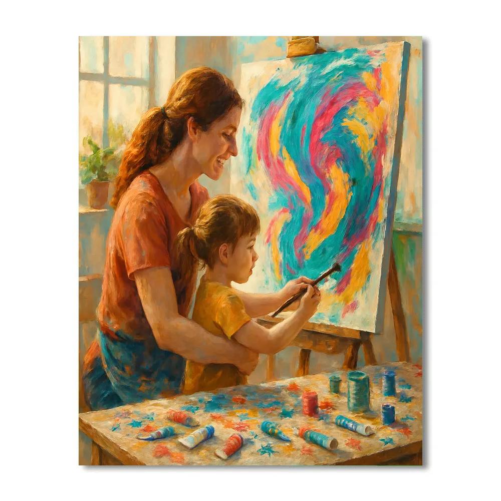 Art Studio Canvas Collaboration With Mom Paint by numbers art