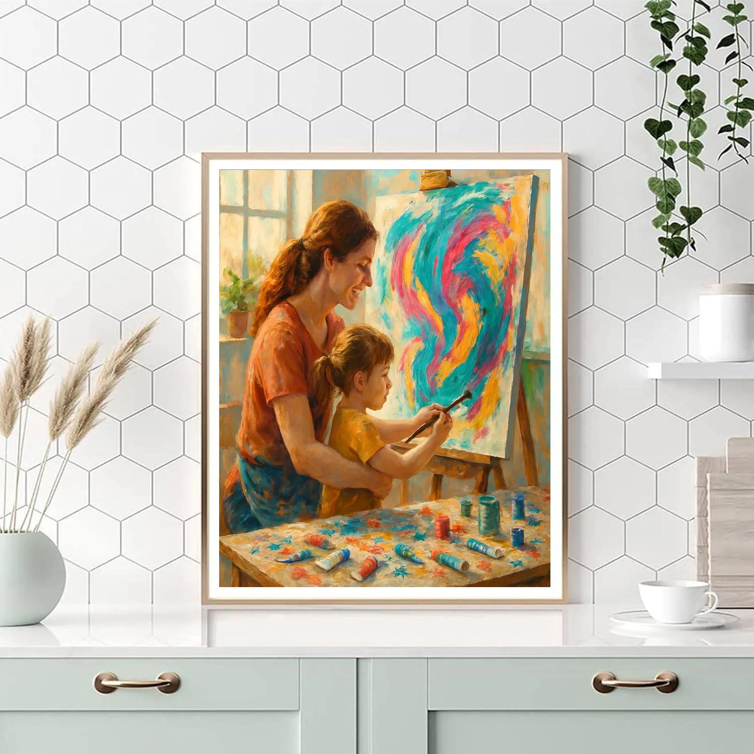 Art Studio Canvas Collaboration With Mom Paint by numbers art