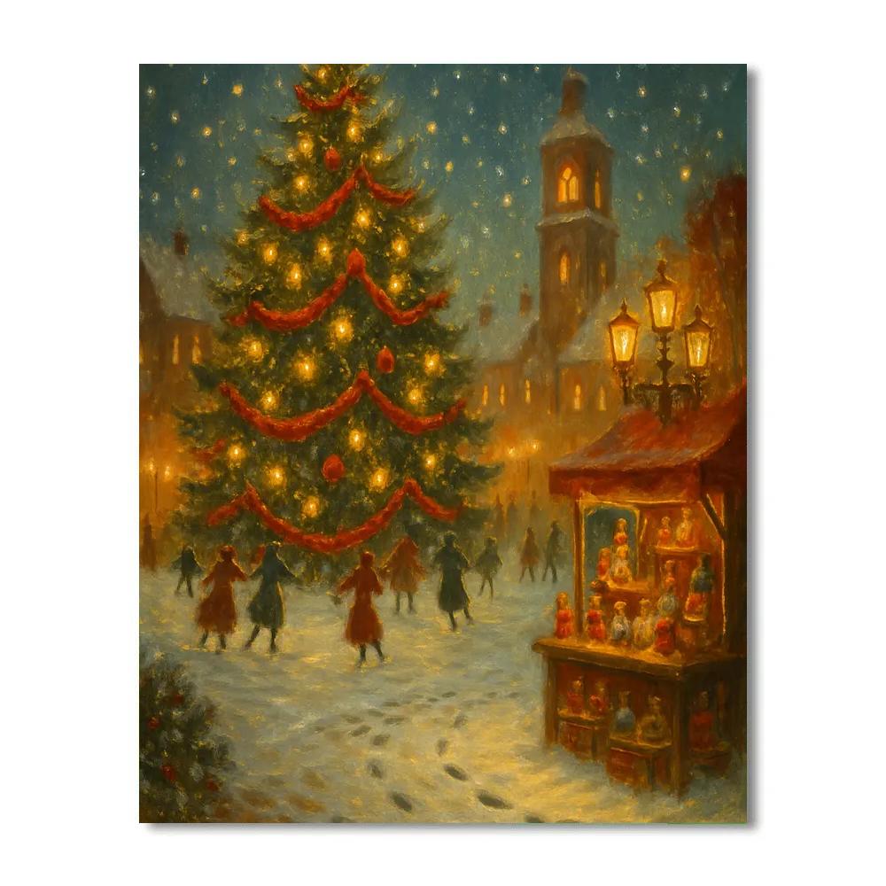 Town Square Evergreen Waltz Numbered painting kits