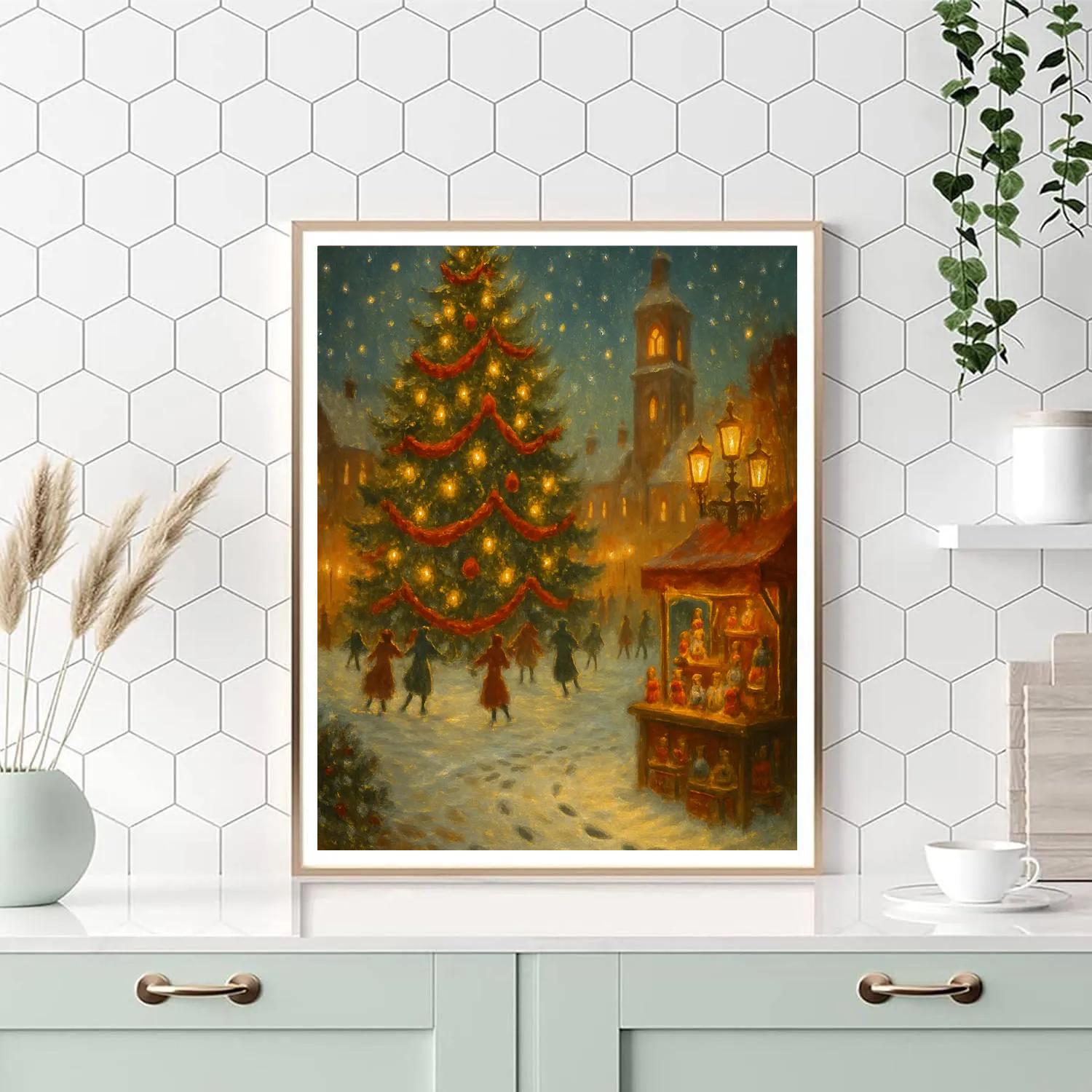 Town Square Evergreen Waltz Numbered painting kits