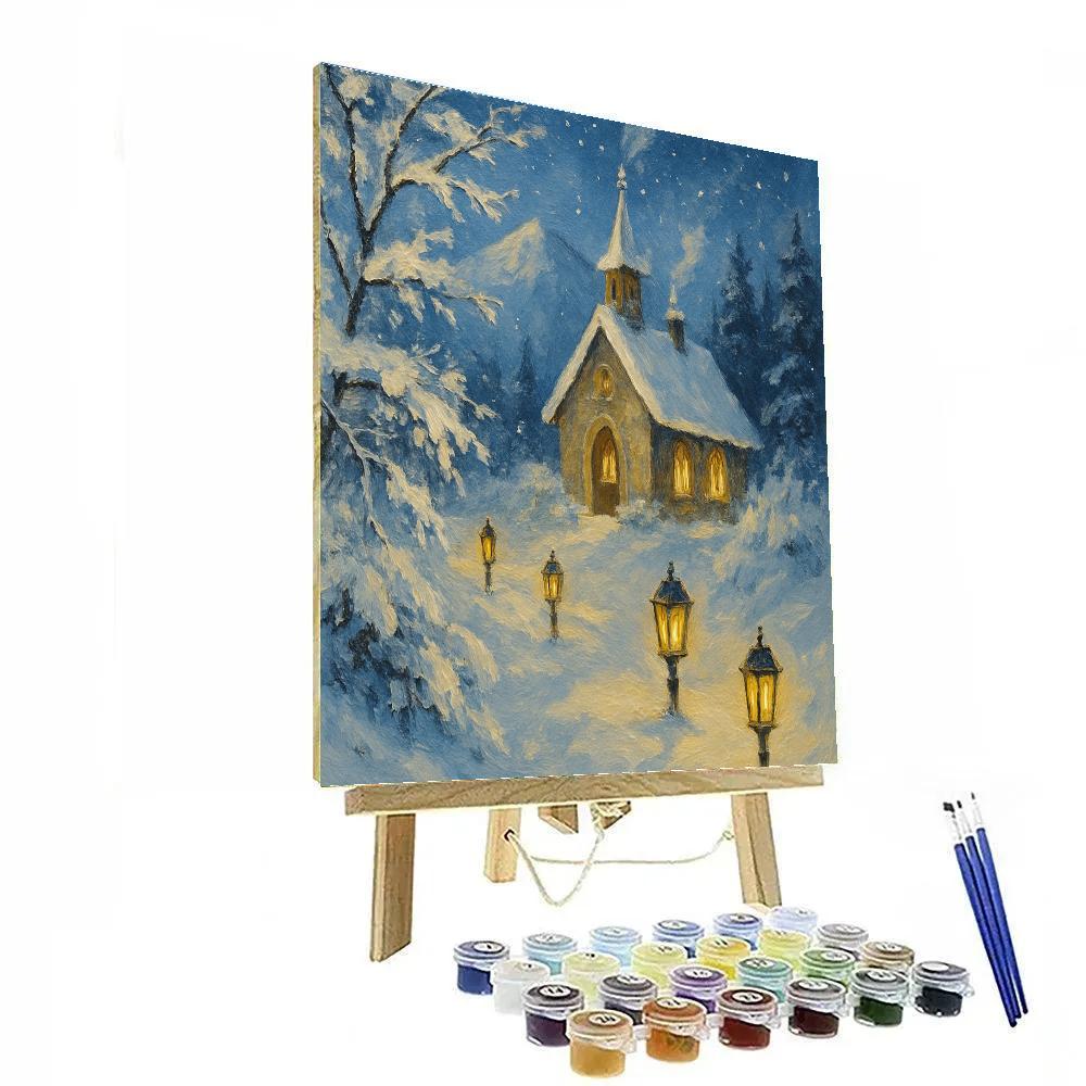 Silent Chapel Pines Number painting