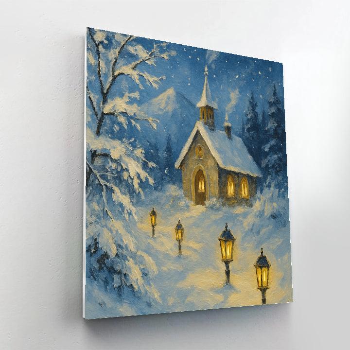 Silent Chapel Pines Number painting