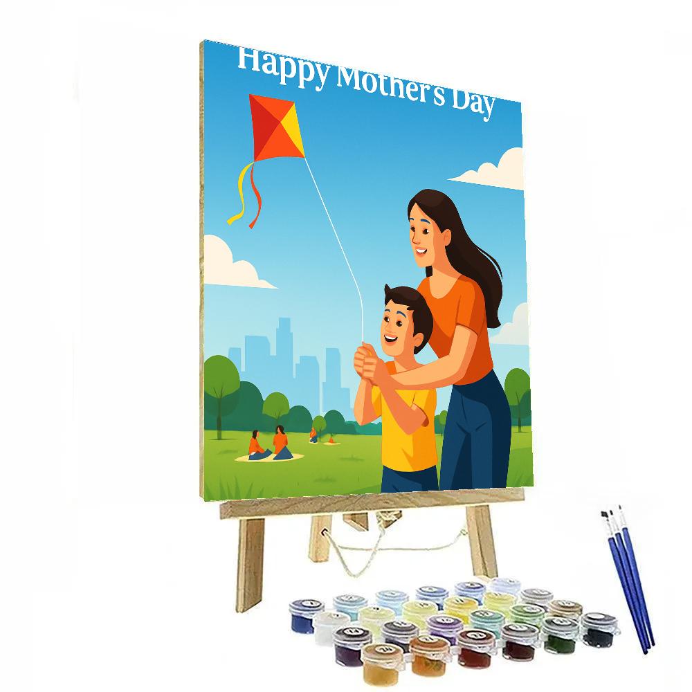 City Park Kite Lessons With Mom painting number kit