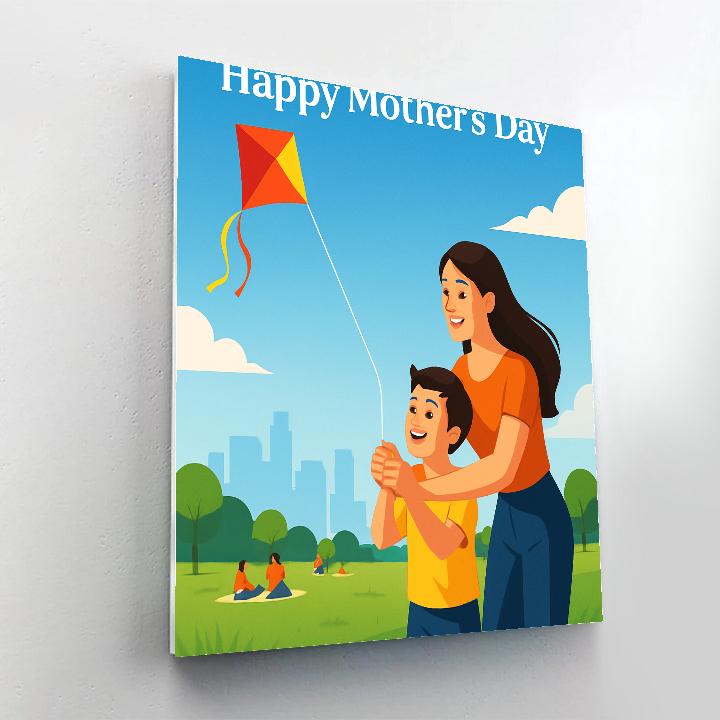 City Park Kite Lessons With Mom painting number kit