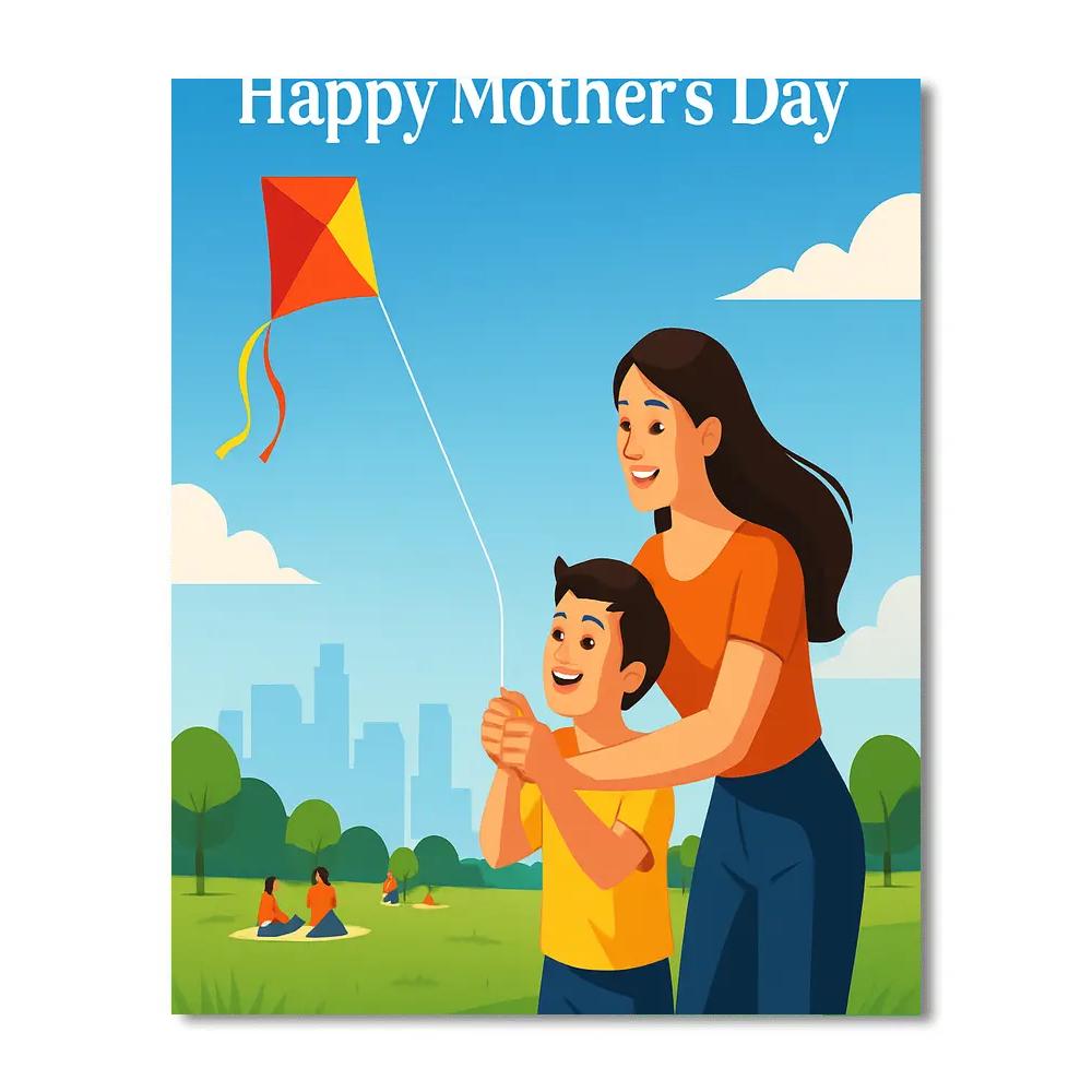 City Park Kite Lessons With Mom painting number kit