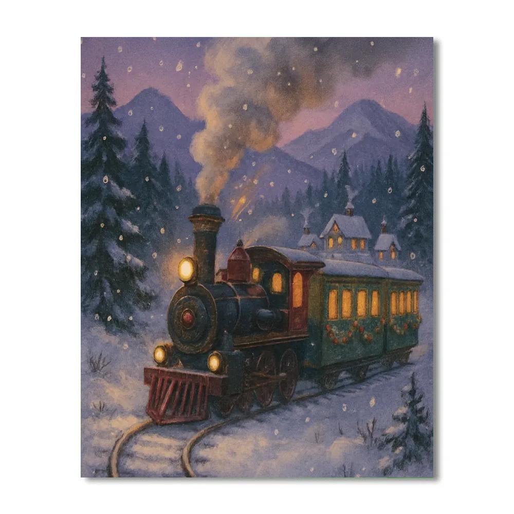 Northwood Train At Dusk paint by color