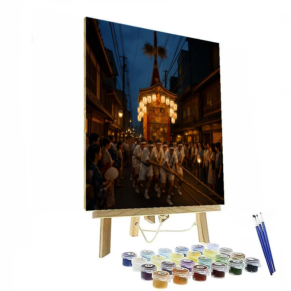 Gion Matsuri Evening Procession In Kyoto Paint by numbers art