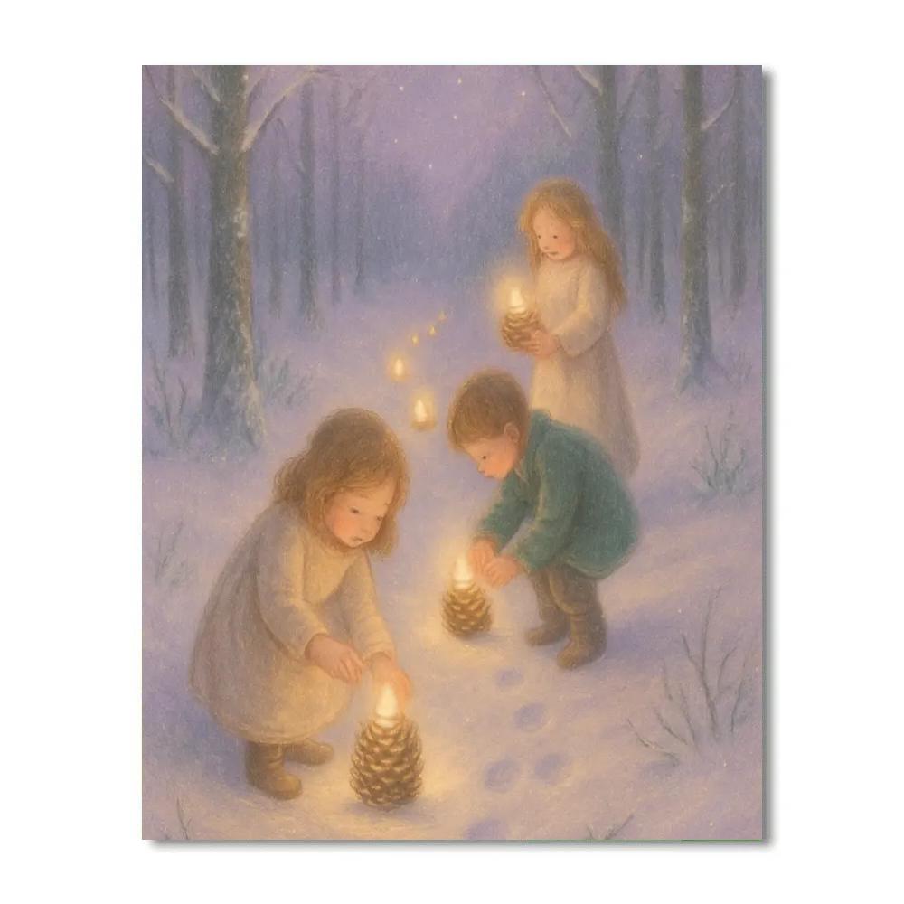 Pinecone Lantern Trail Paint by numbers kits
