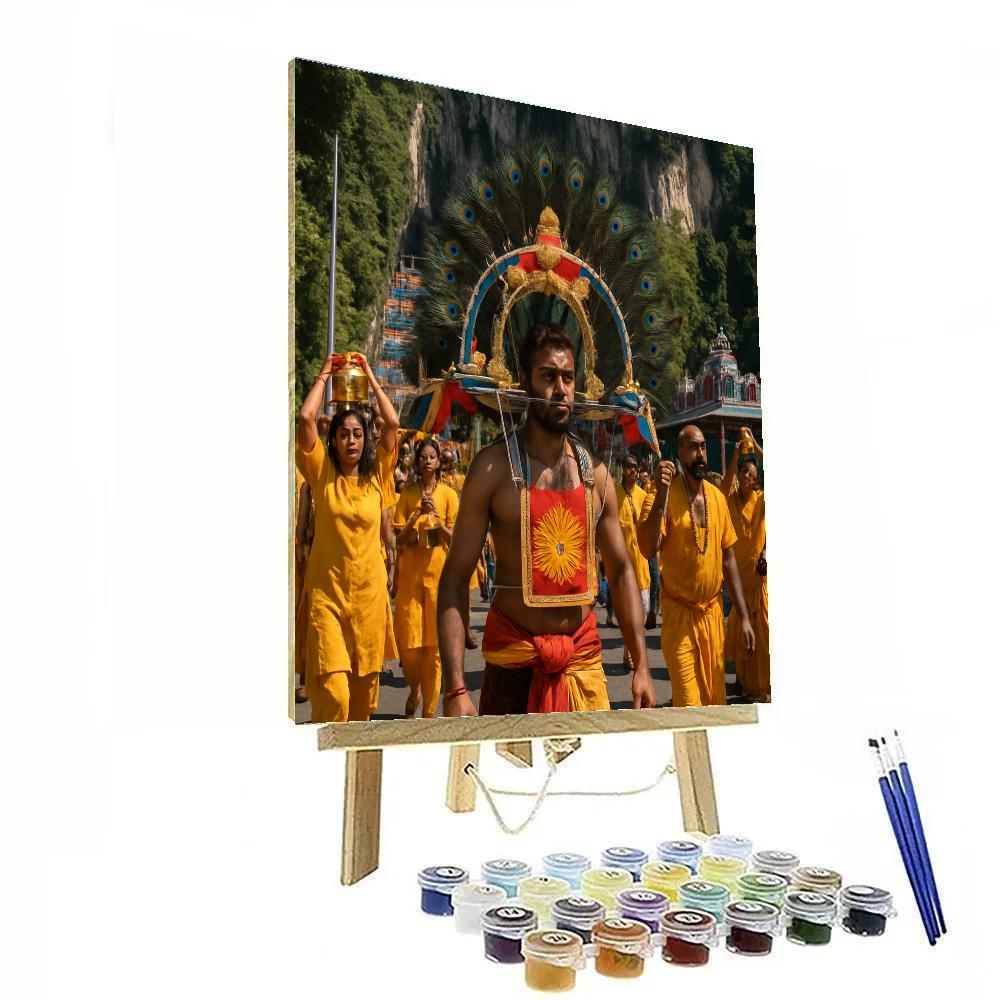 Thaipusam Kavadi Procession In Kuala Lumpur painting number kit