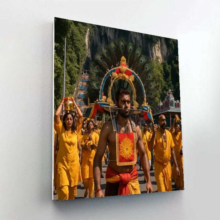 Thaipusam Kavadi Procession In Kuala Lumpur painting number kit