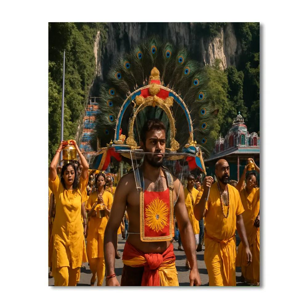 Thaipusam Kavadi Procession In Kuala Lumpur painting number kit