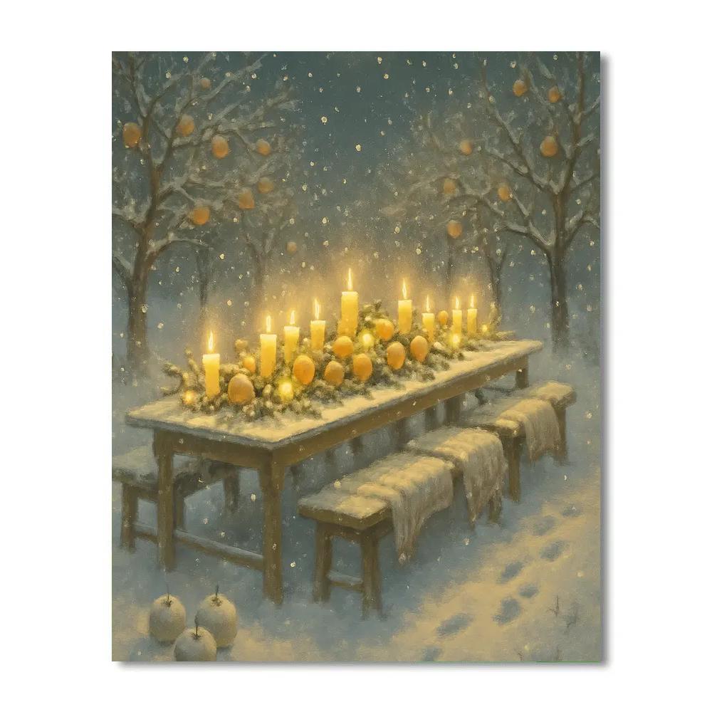 Starlit Orchard Feast painting number kit