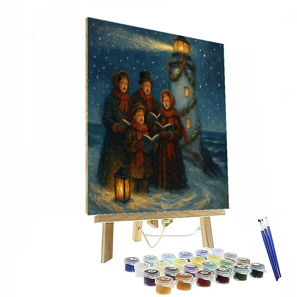 Lighthouse Carolers DIY paint by numbers
